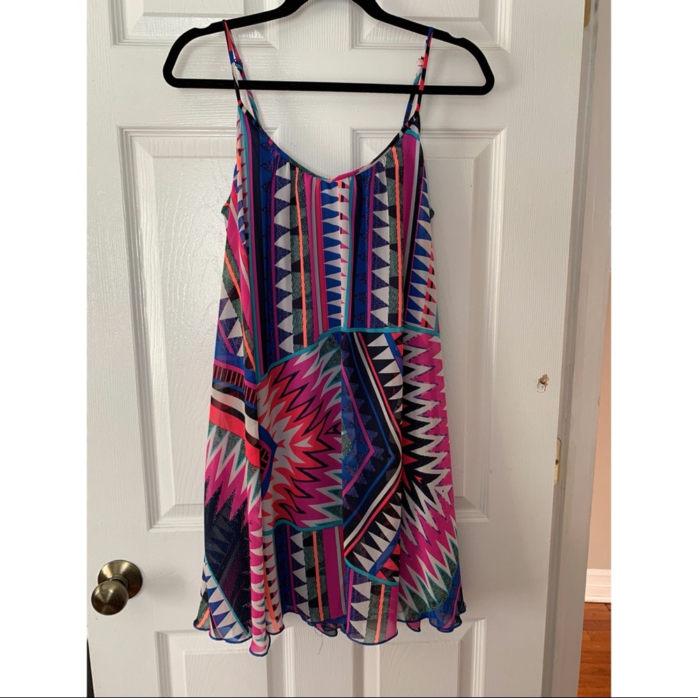 Express multi colored spaghetti strap dress
